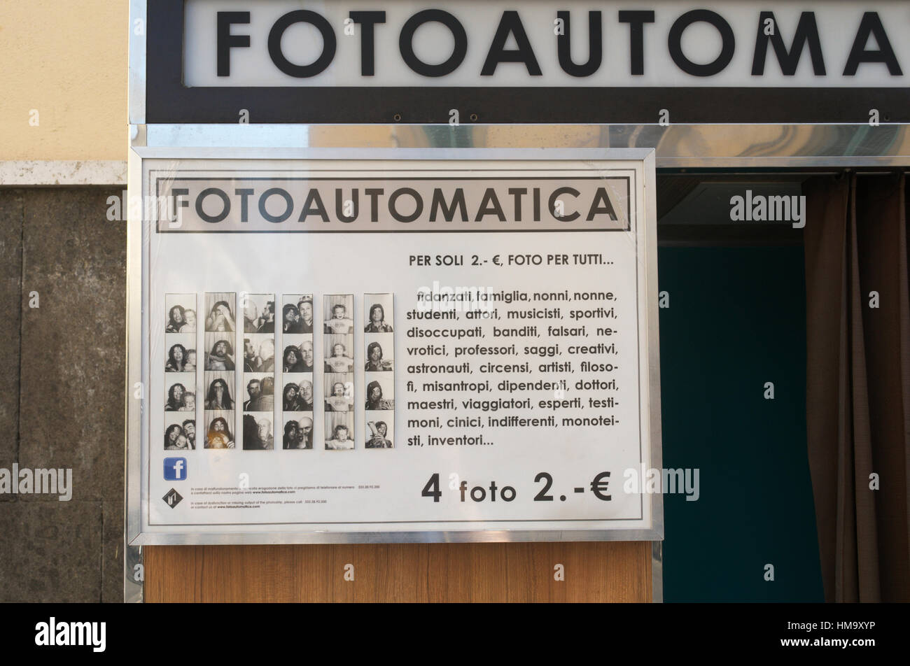 Street photobooth in Italia Foto Stock