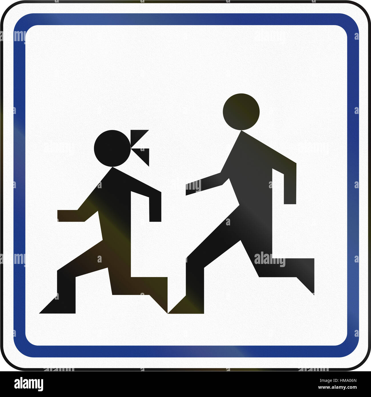 Lo sloveno cartello stradale - i bambini di strada. Foto Stock