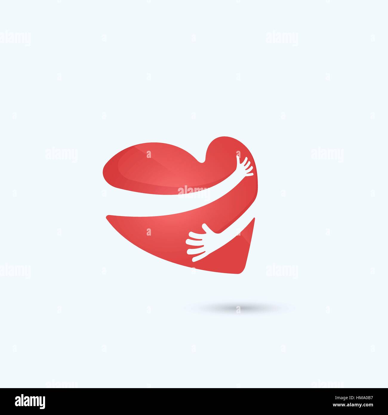 Abbraccio voi stessi logo.ama te stesso logo.l amore e la cura di cuore icon.forma di cuore e healthcare & medical concetto.illustrazione vettoriale Illustrazione Vettoriale