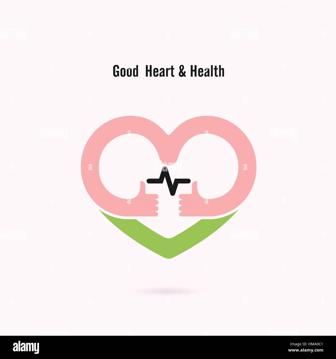 Segno di cuore e di mani icon.buon cuore e concetto di salute.Healthcare,medica e scienza simbolo.uno stile di vita sano vettore modello logo.illustrazione vettoriale Illustrazione Vettoriale