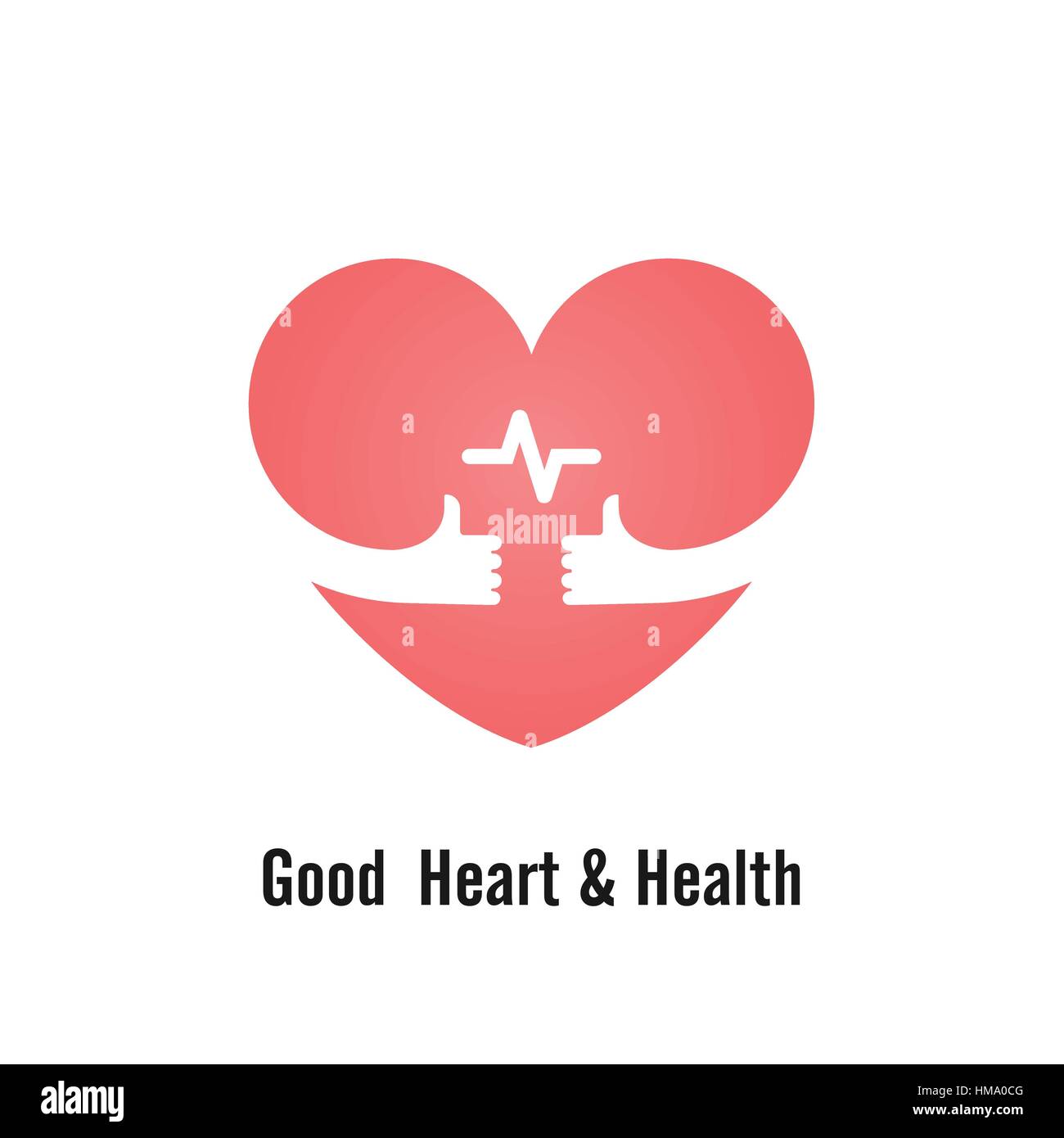 Segno di cuore e di mani icon.buon cuore e concetto di salute.Healthcare,medica e scienza simbolo.uno stile di vita sano vettore modello logo.illustrazione vettoriale Illustrazione Vettoriale