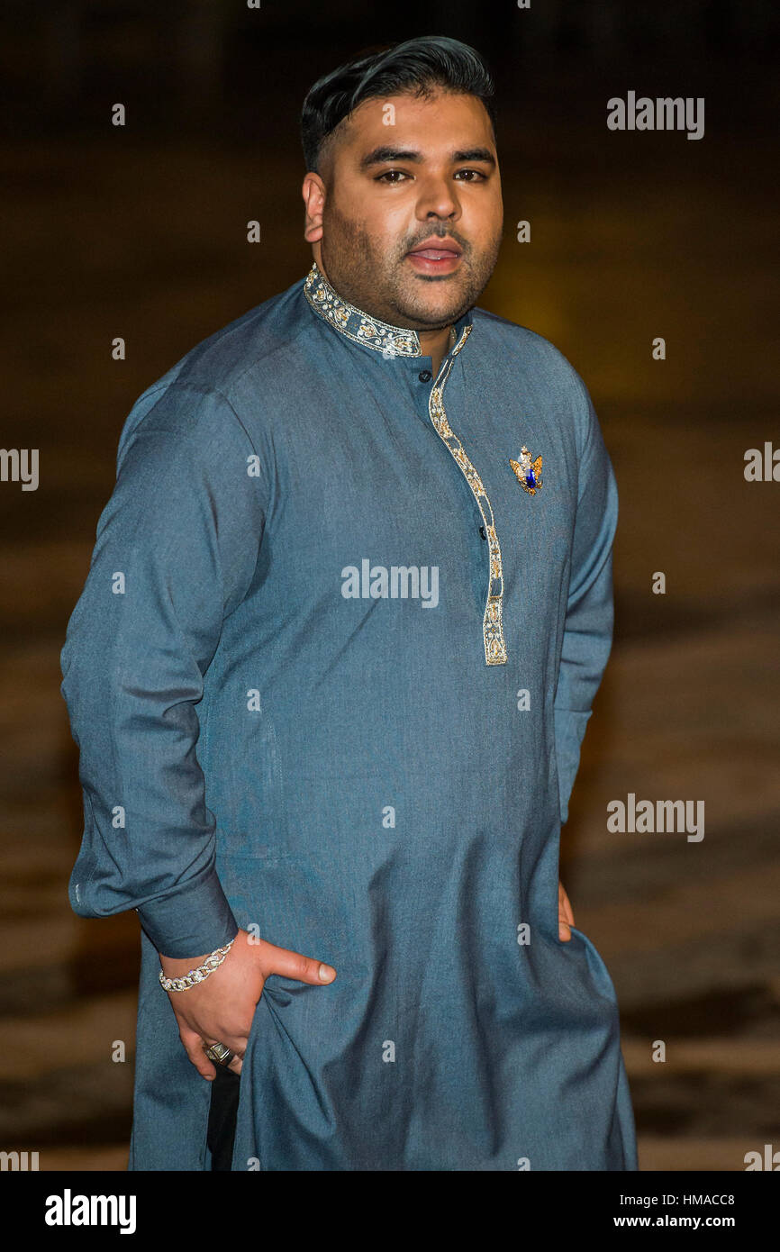 Guildhall di Londra, Regno Unito. 2° febbraio 2017. Naughty Boy - British Asian Trust 2017 della cena con ospiti d'onore il Principe del Galles e la duchessa di Cornovaglia alla Guildhall. La fiducia è stata fondata nel 2007 da Sua Altezza Reale il Principe del Galles per affrontare la diffusa povertà e disagio in Asia del Sud. Credito: Guy Bell/Alamy Live News Credito: Guy Bell/Alamy NewsCredit Live: Guy Bell/Alamy Live News Foto Stock