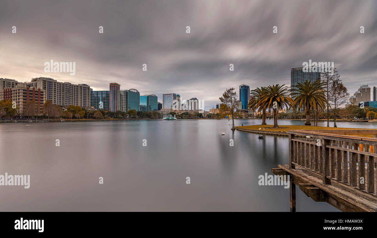 Lake Eola - Downtown Orlando Foto Stock