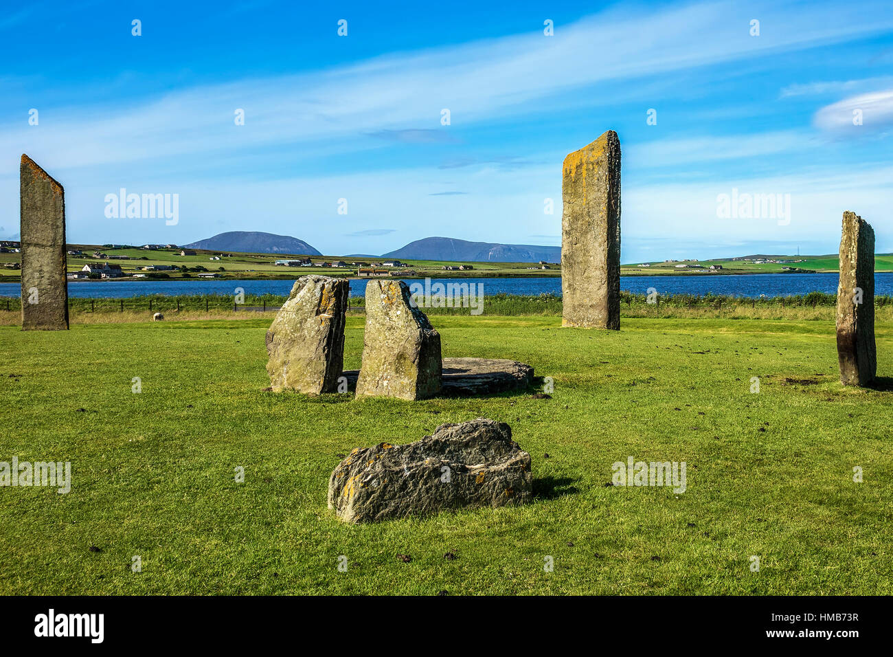 Pietre permanente di Stenness Orkney Islands UK Foto Stock