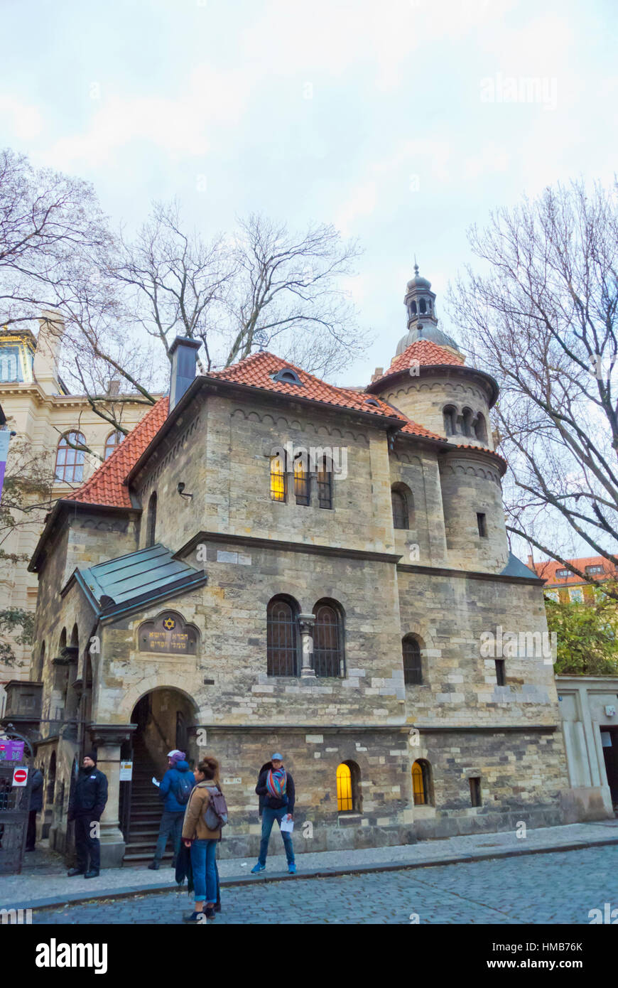 Peccato Obradni, sala cerimoniale, dal 1906, al di fuori del vecchio cimitero ebraico, Josefov, quartiere ebraico, città vecchia, Praga, Repubblica Ceca Foto Stock