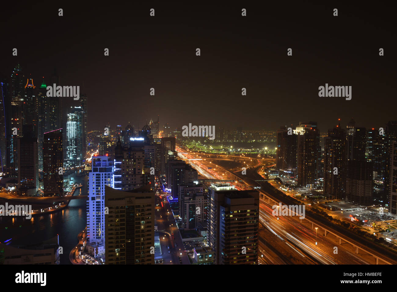 Dubai Marina , visualizzare, EMIRATI ARABI UNITI Foto Stock