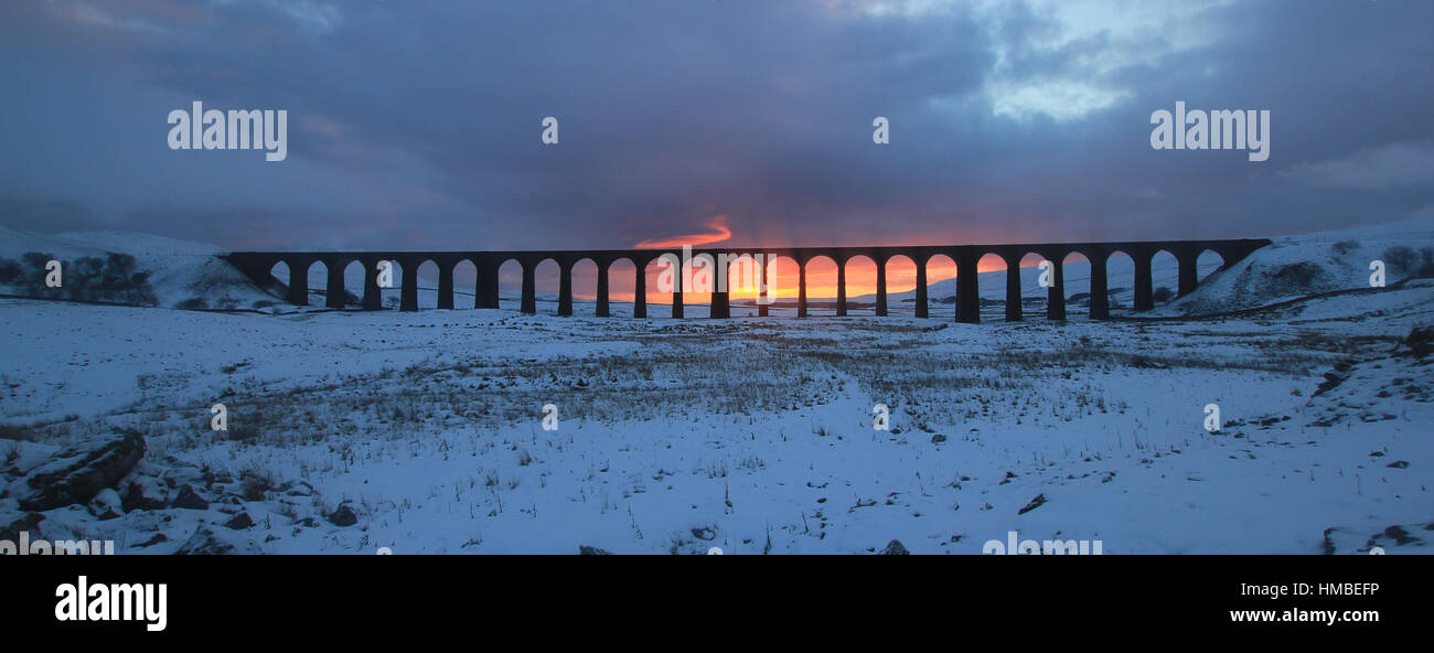 Viadotto Ribblehead, Yorkshire Foto Stock