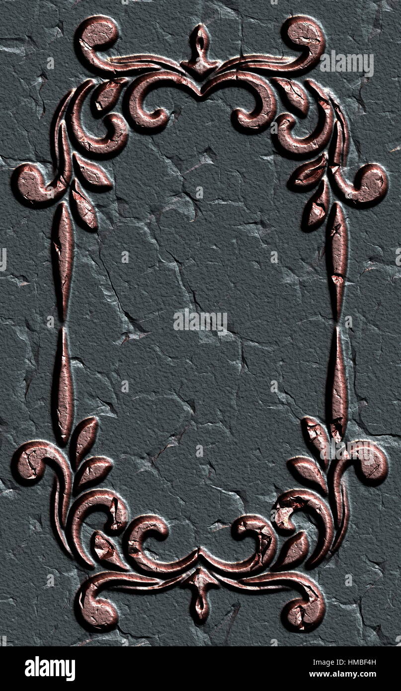 Immagine,usurata,frame,ornato,antica,vintage,rétro,sfondo,l'arte,scolpito,design,vuota,decorative,vuoto,vecchio,decoration,età,immagine Foto Stock