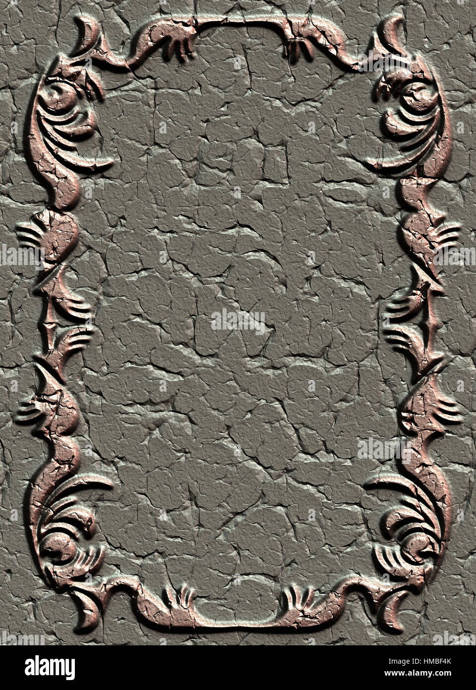 Immagine,usurata,frame,ornato,antica,vintage,rétro,sfondo,l'arte,scolpito,design,vuota,decorative,vuoto,vecchio,decoration,età,immagine Foto Stock