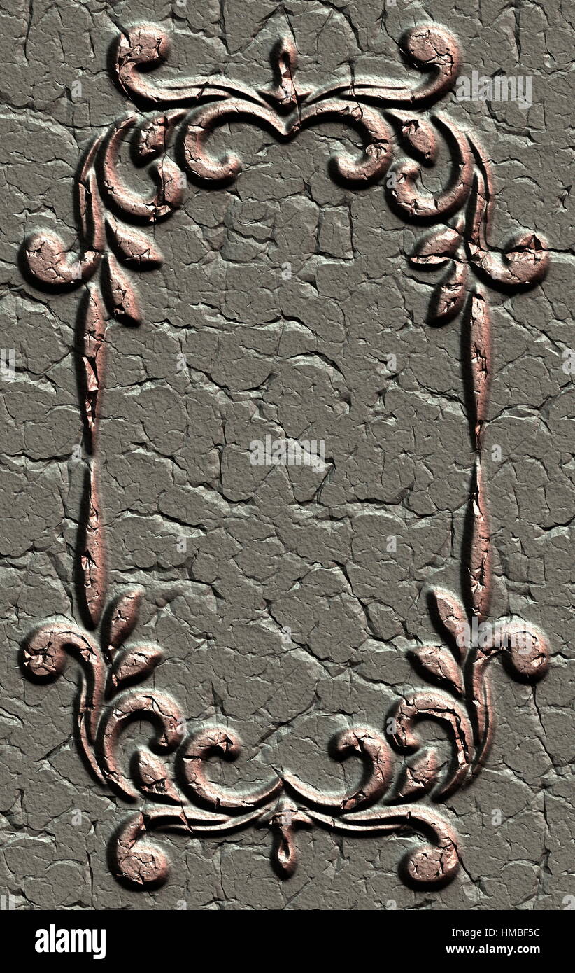 Immagine,usurata,frame,ornato,antica,vintage,rétro,sfondo,l'arte,scolpito,design,vuota,decorative,vuoto,vecchio,decoration,età,immagine Foto Stock