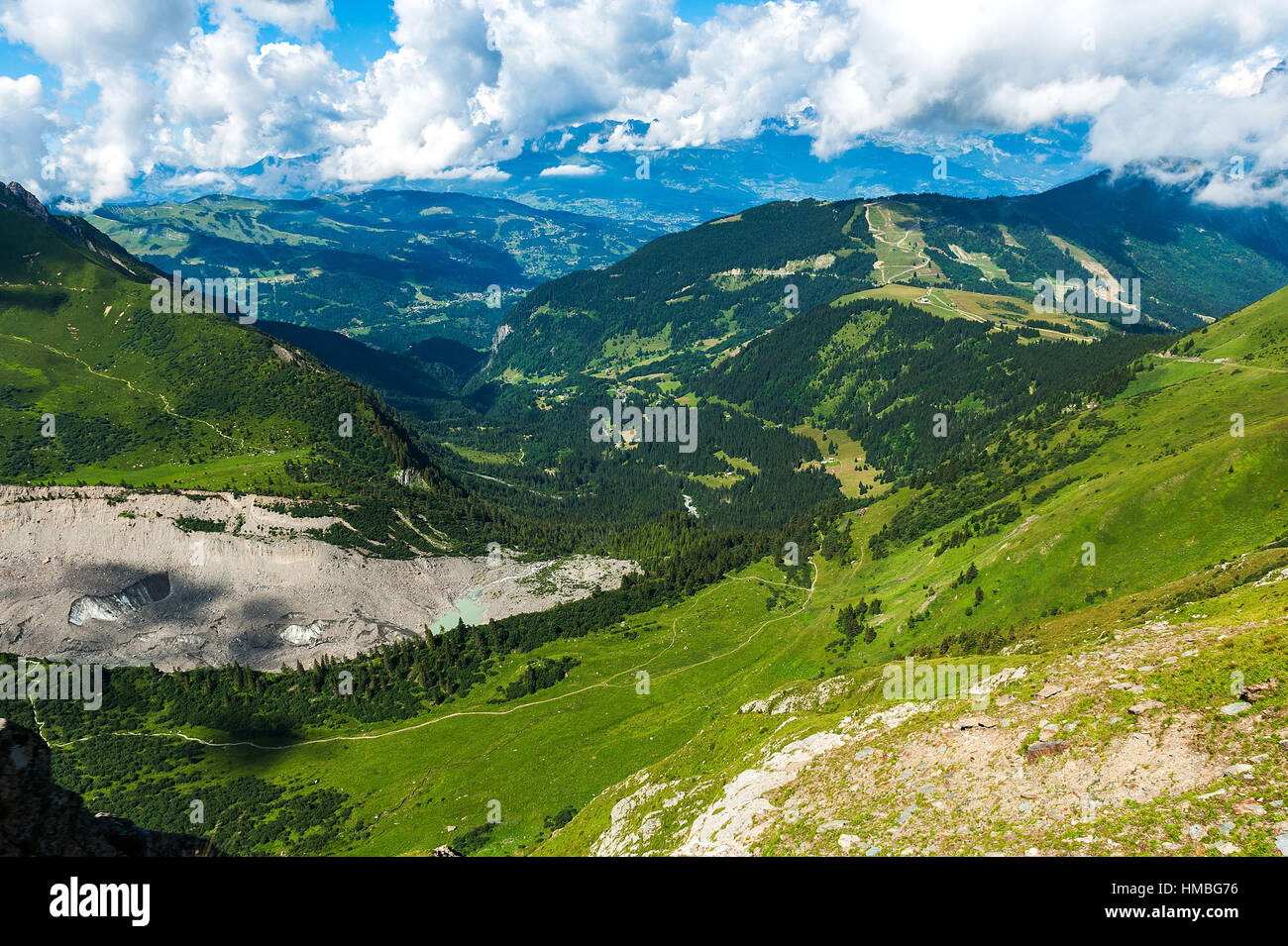 Massiccio Vorassay (Alpi Francesi, Francia orientale) tra il ghiacciaio di Bionnassay e il Voza Pass. Foto Stock