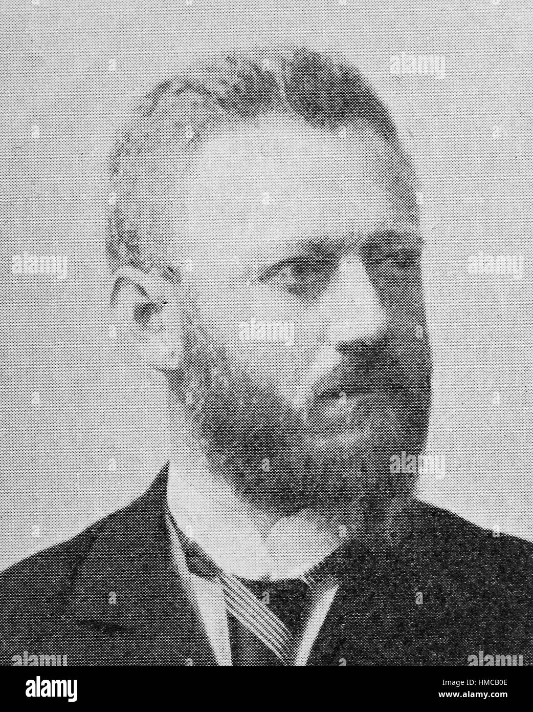 Otto Behaghel, 3 maggio 1854 a Karlsruhe - Ottobre 9, 1936 a Monaco di Baviera, è stato un germanist e professore a Heidelberg, Basilea e Giessen, foto o illustrazione, pubblicato nel 1892, digitale migliorata Foto Stock