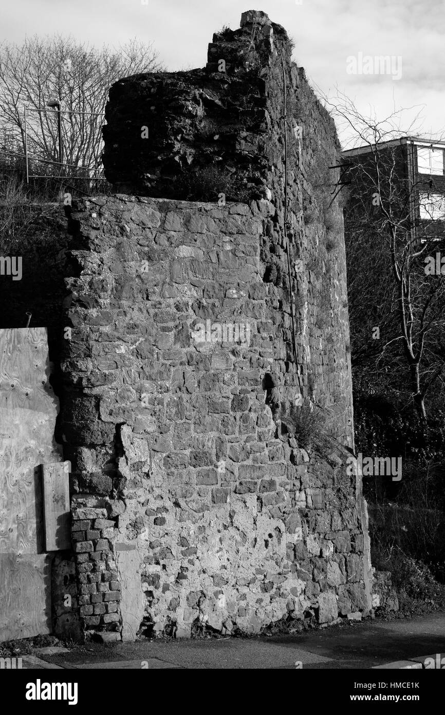 Muro Romano Exeter Foto Stock