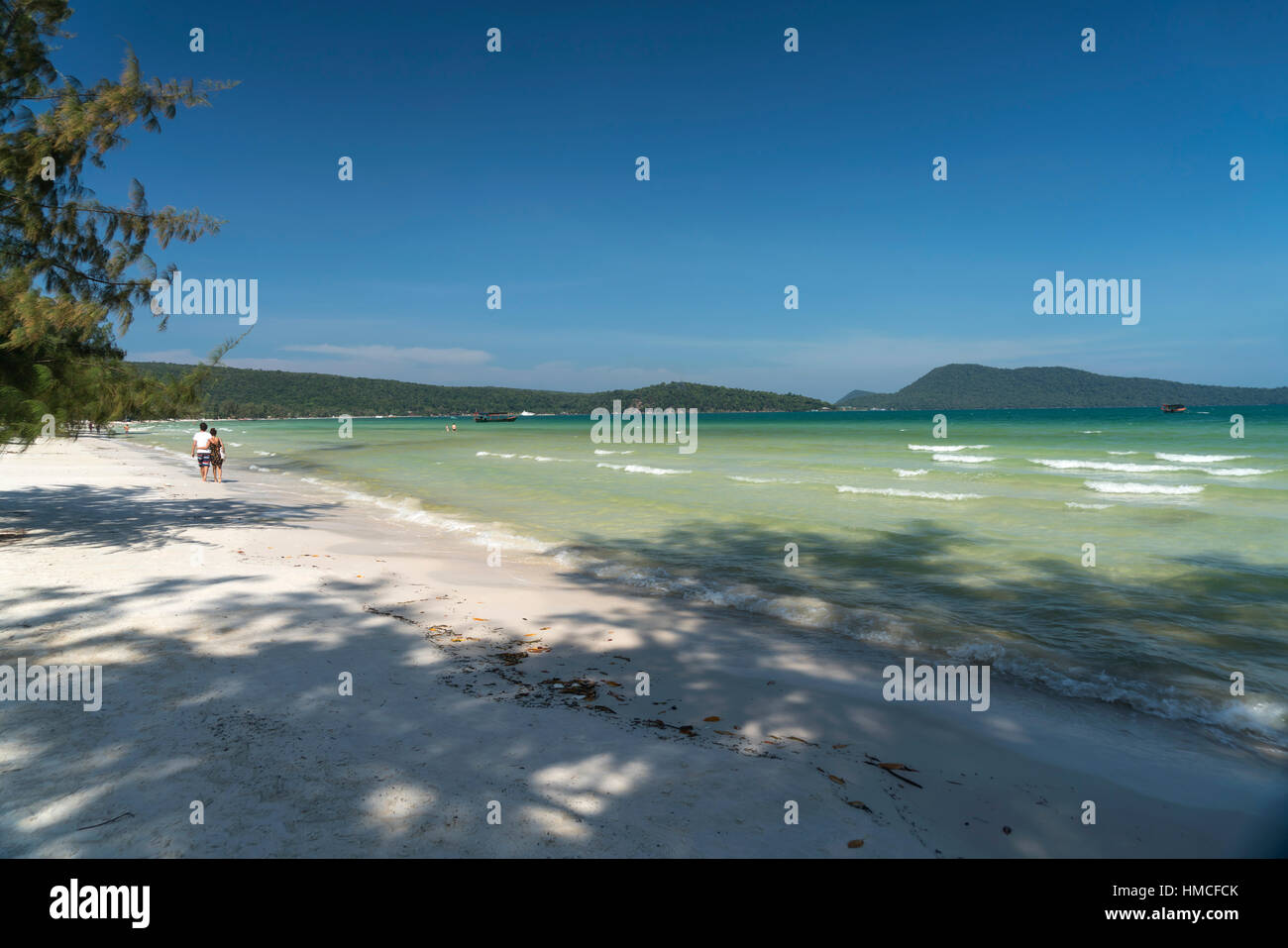 Saracen Bay Beach, Koh Rong Sanloem isola, a Sihanoukville, Cambogia, Asia Foto Stock