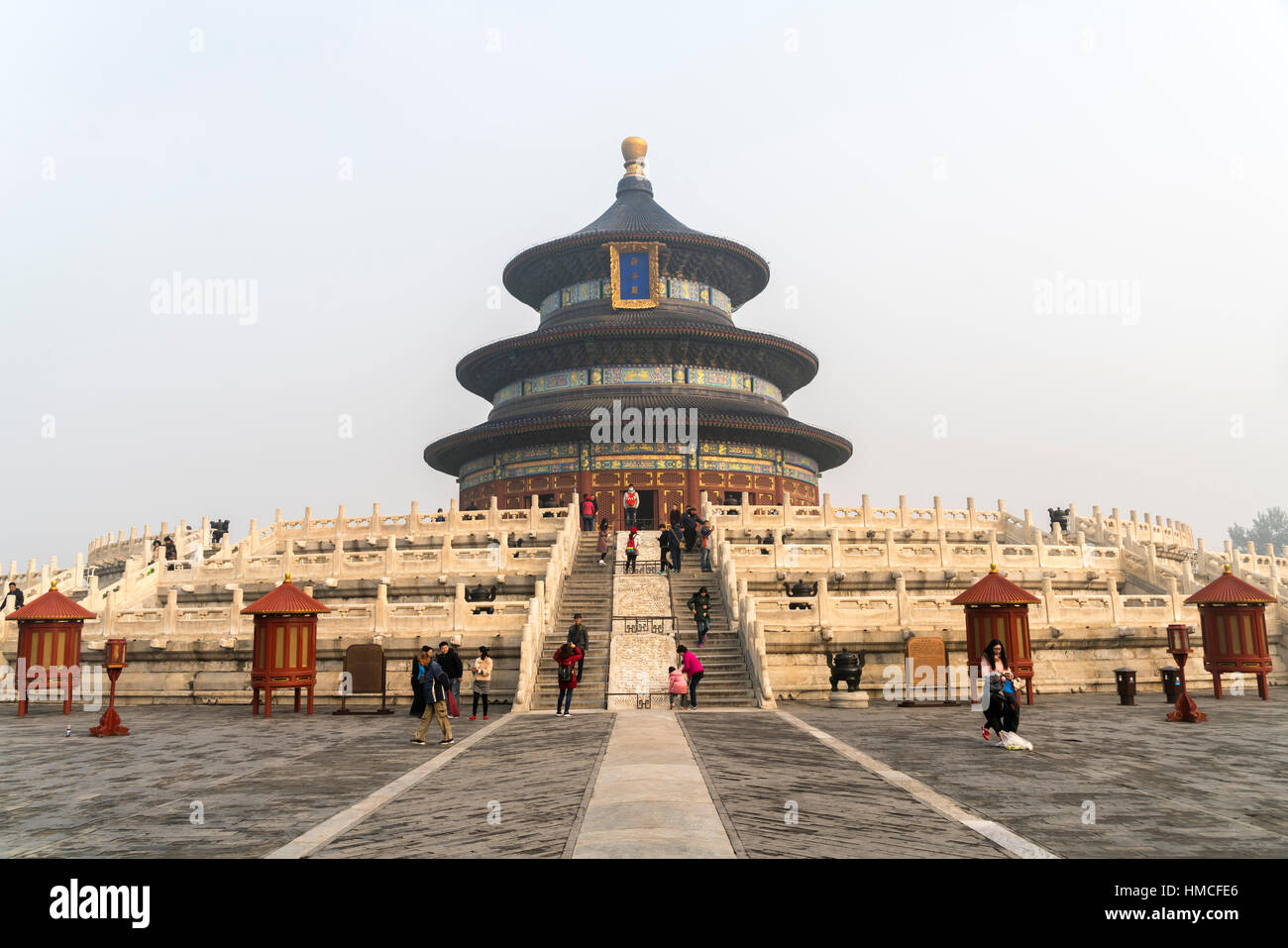 Sala della Preghiera del Buon Raccolto nel Tempio del Cielo, Pechino, Repubblica Popolare di Cina e Asia Foto Stock