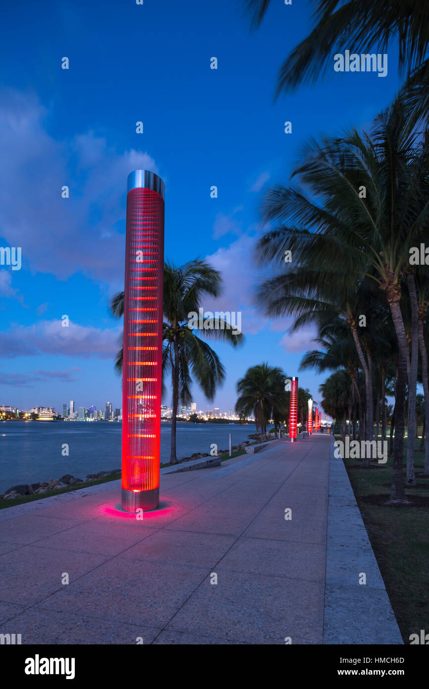 TURTLE TORRI FARO SOUTH POINTE PARK GOVERNO CANALE DI TAGLIO MIAMI BEACH FLORIDA USA Foto Stock