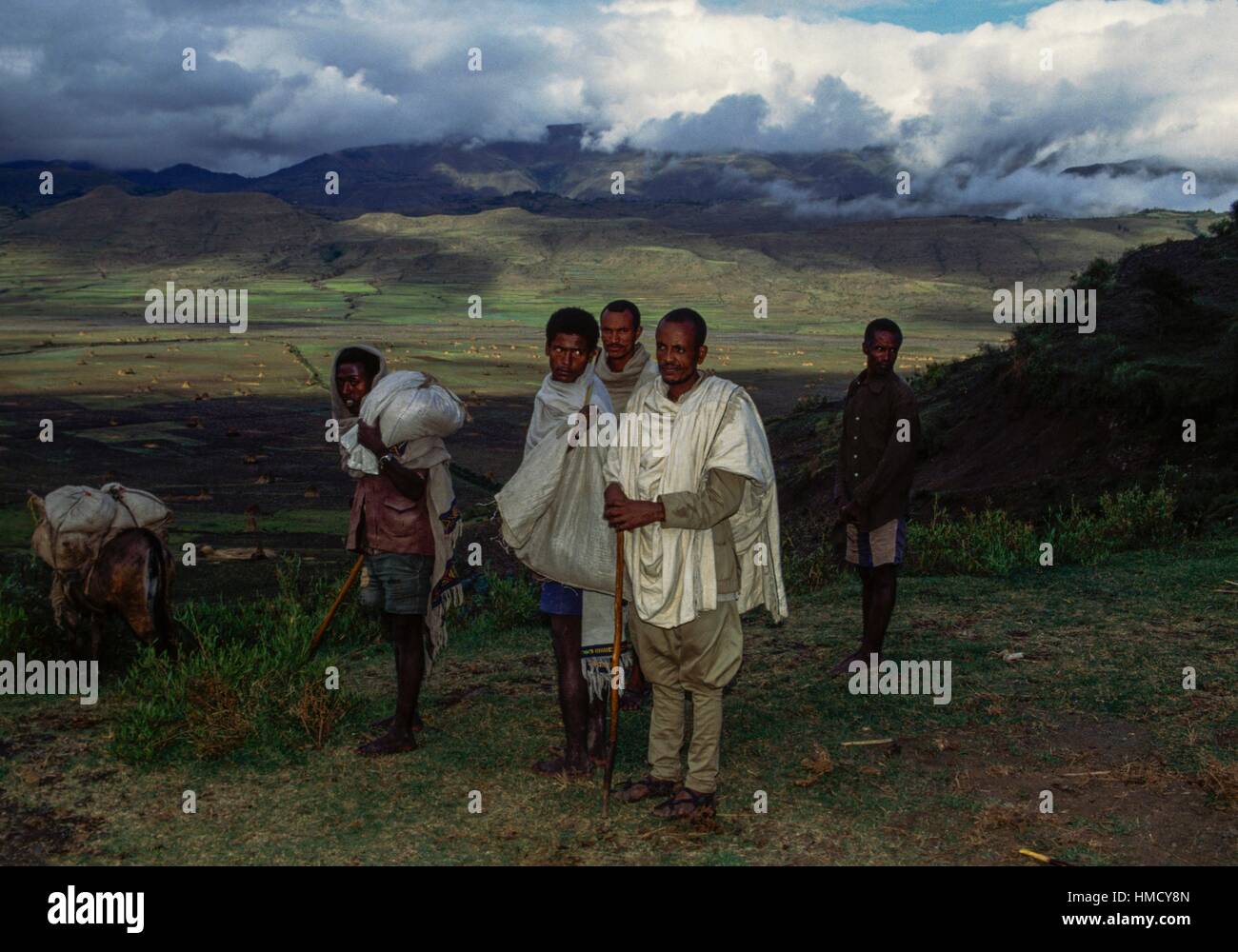 Gli agricoltori vicino Weldiya, Etiopia. Foto Stock