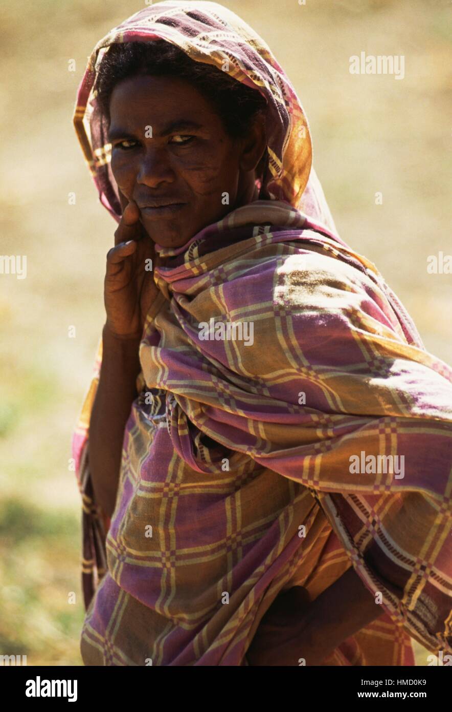 La donna in un villaggio situato tra di Dongola e Old Dongola, la Nubia, Sudan. Foto Stock