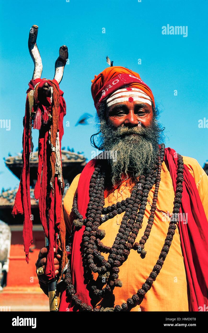 Sadhus, Indù ascetico, Kathmandu, Nepal. Foto Stock