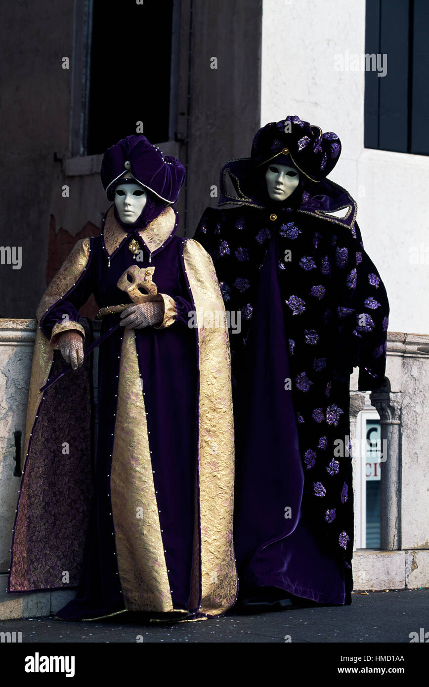 I costumi di carnevale di Venezia, Veneto, Italia. Foto Stock