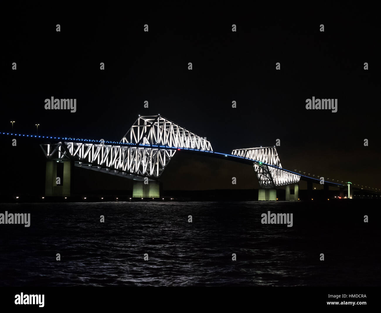 Nightview di Tokyo Gate Bridge a Tokyo in Giappone. Foto Stock