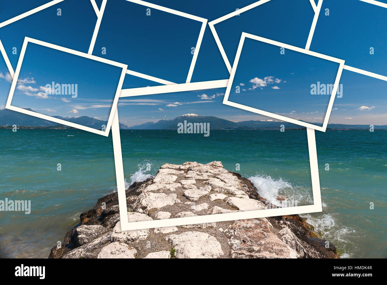 Il collage di immagine a Lago di Garda - Garda Trentino Foto Stock