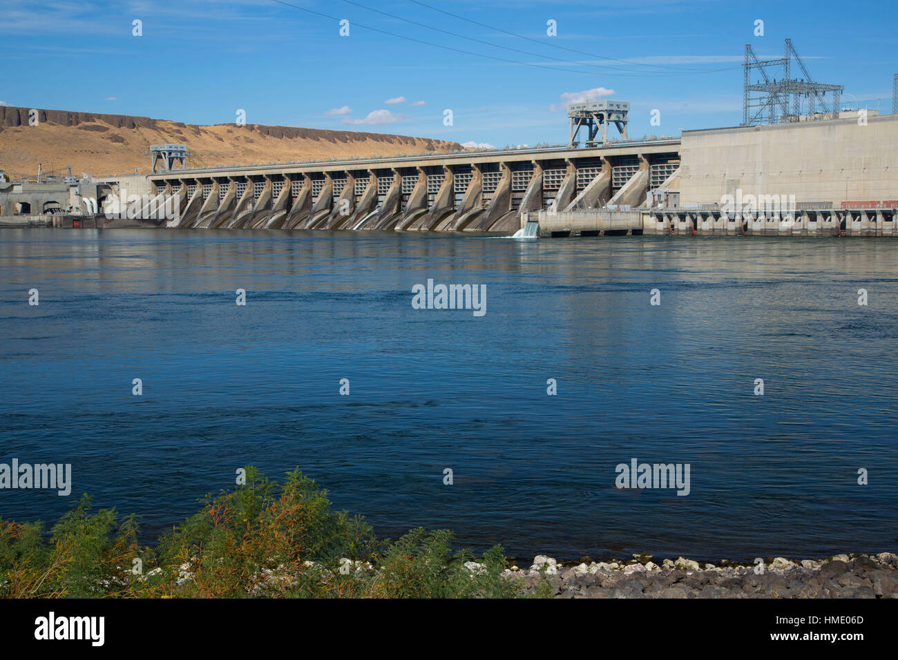 McNary diga, sfioratore Park, McNary Lock & Dam, Oregon Foto Stock