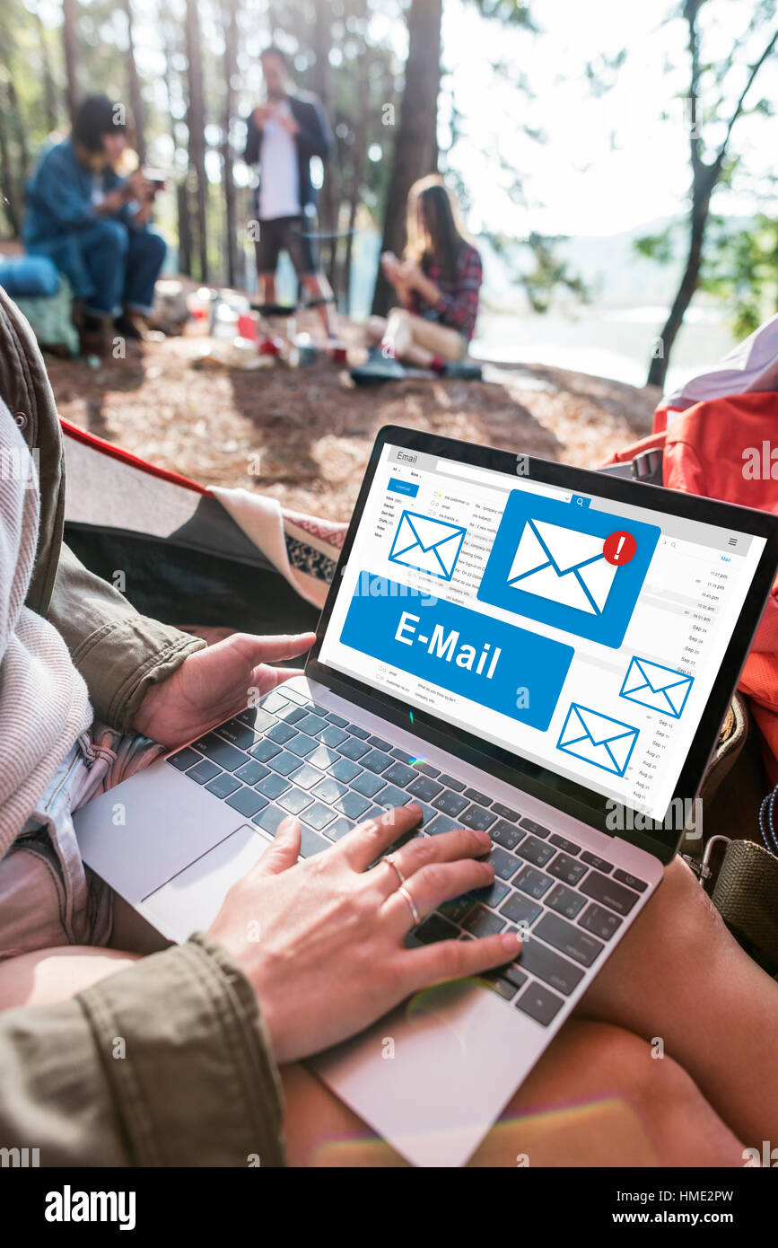 E-mail i dati di comunicazione Internet il concetto di messaggio Foto Stock