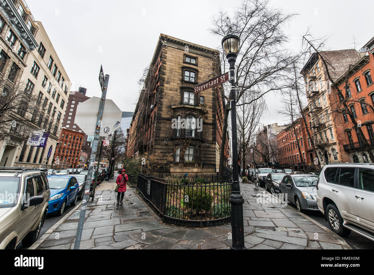 La vita di strada di Little Italy e Chinatown di new york city Foto Stock