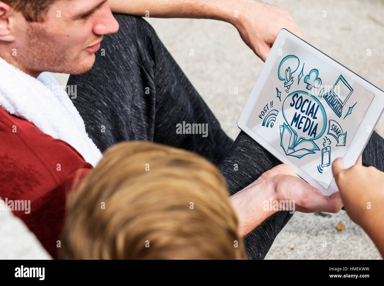 Social Media Network icona Chat Concept Foto Stock