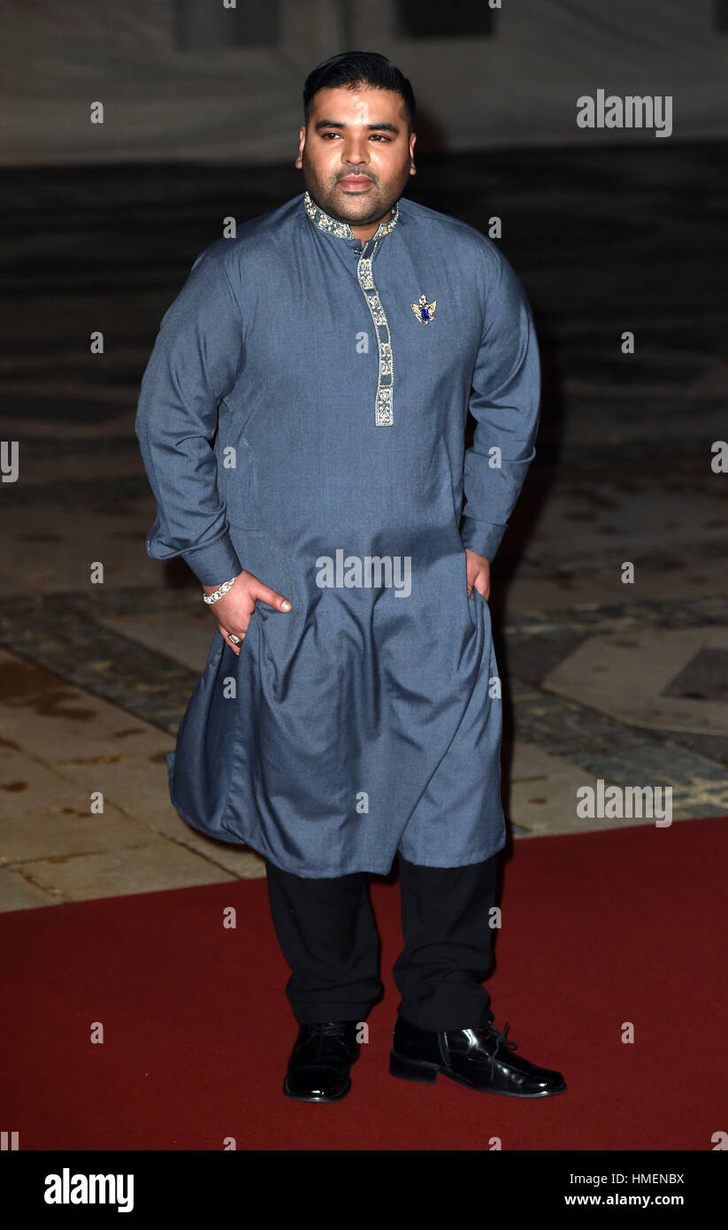 DJ Naughty Boy arriva in corrispondenza di un rinfresco e la cena per i sostenitori della British Asian fiducia al Guildhall di Londra. Foto Stock