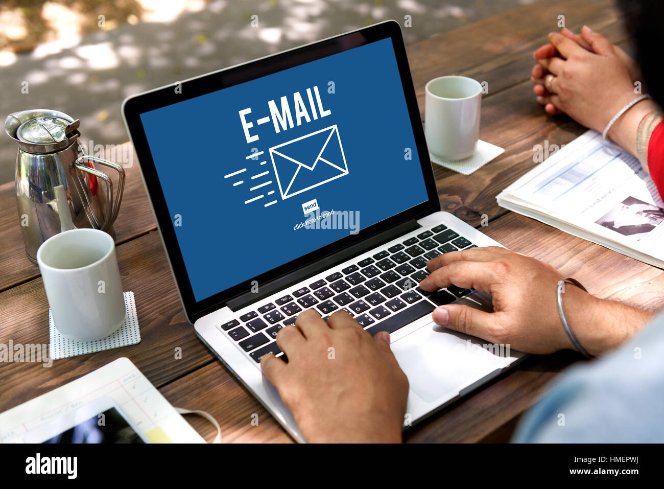 E-mail i dati di comunicazione Internet il concetto di messaggio Foto Stock