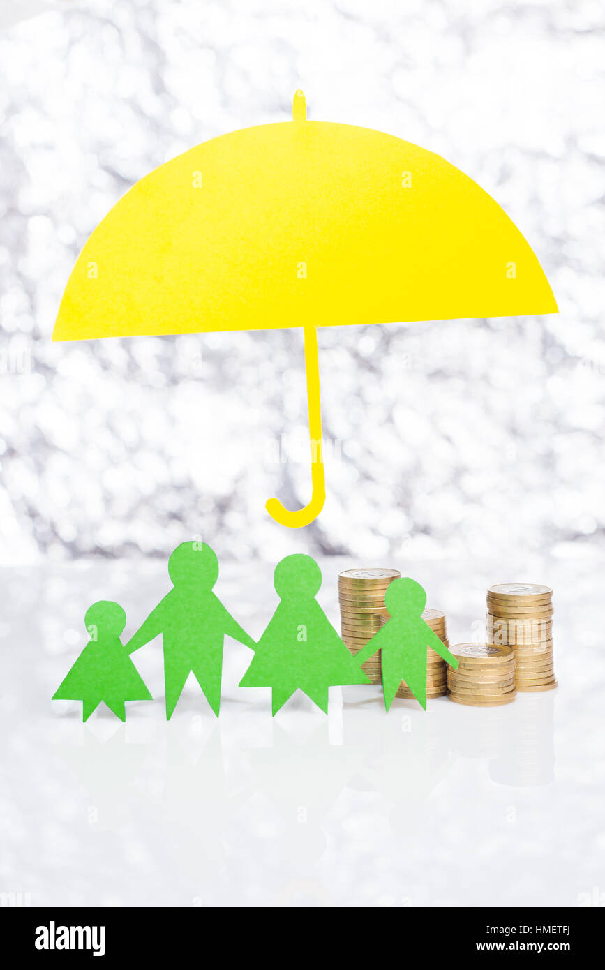 La sicurezza finanziaria per la famiglia. Foto Stock