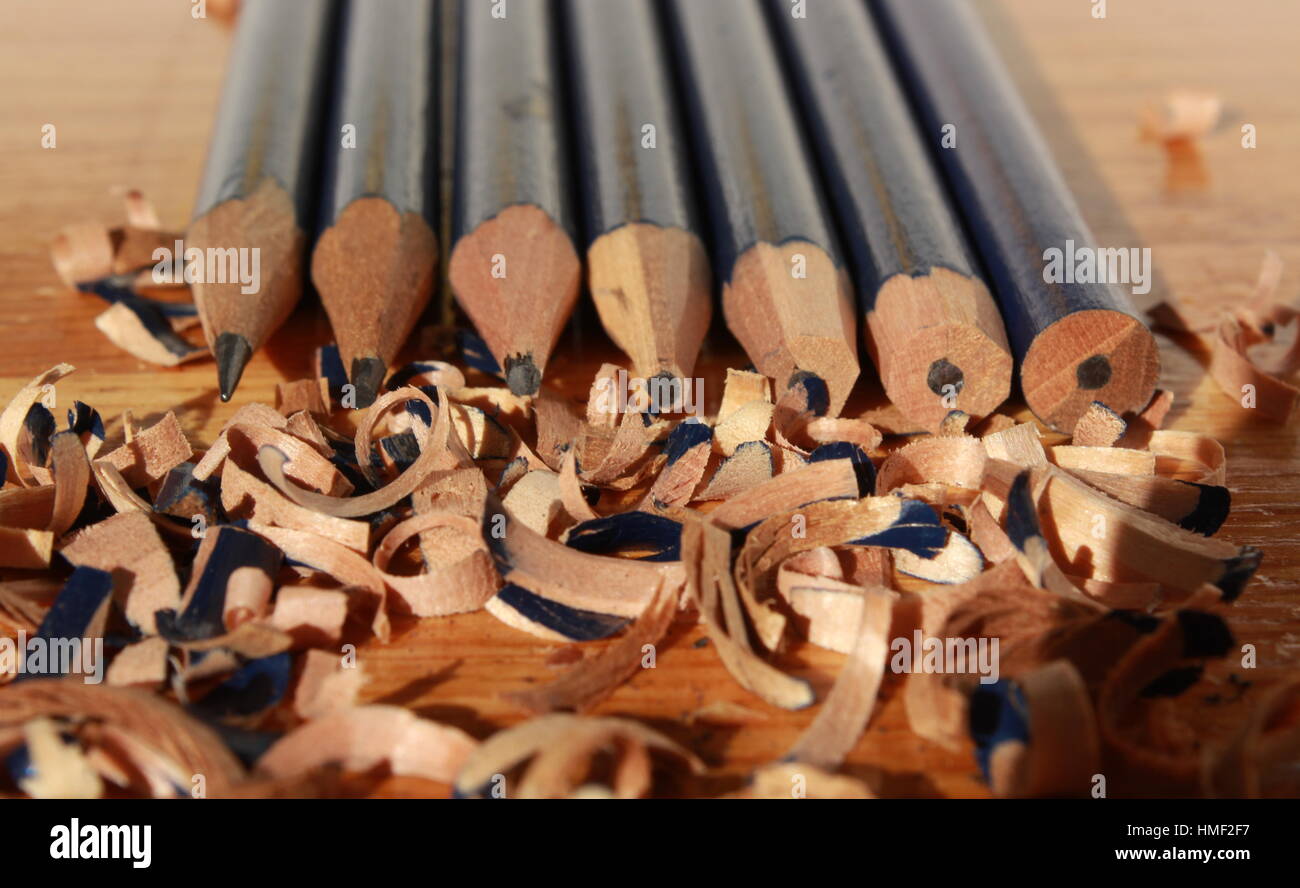 La linea di matite dalla punta smussata per sharp Foto Stock