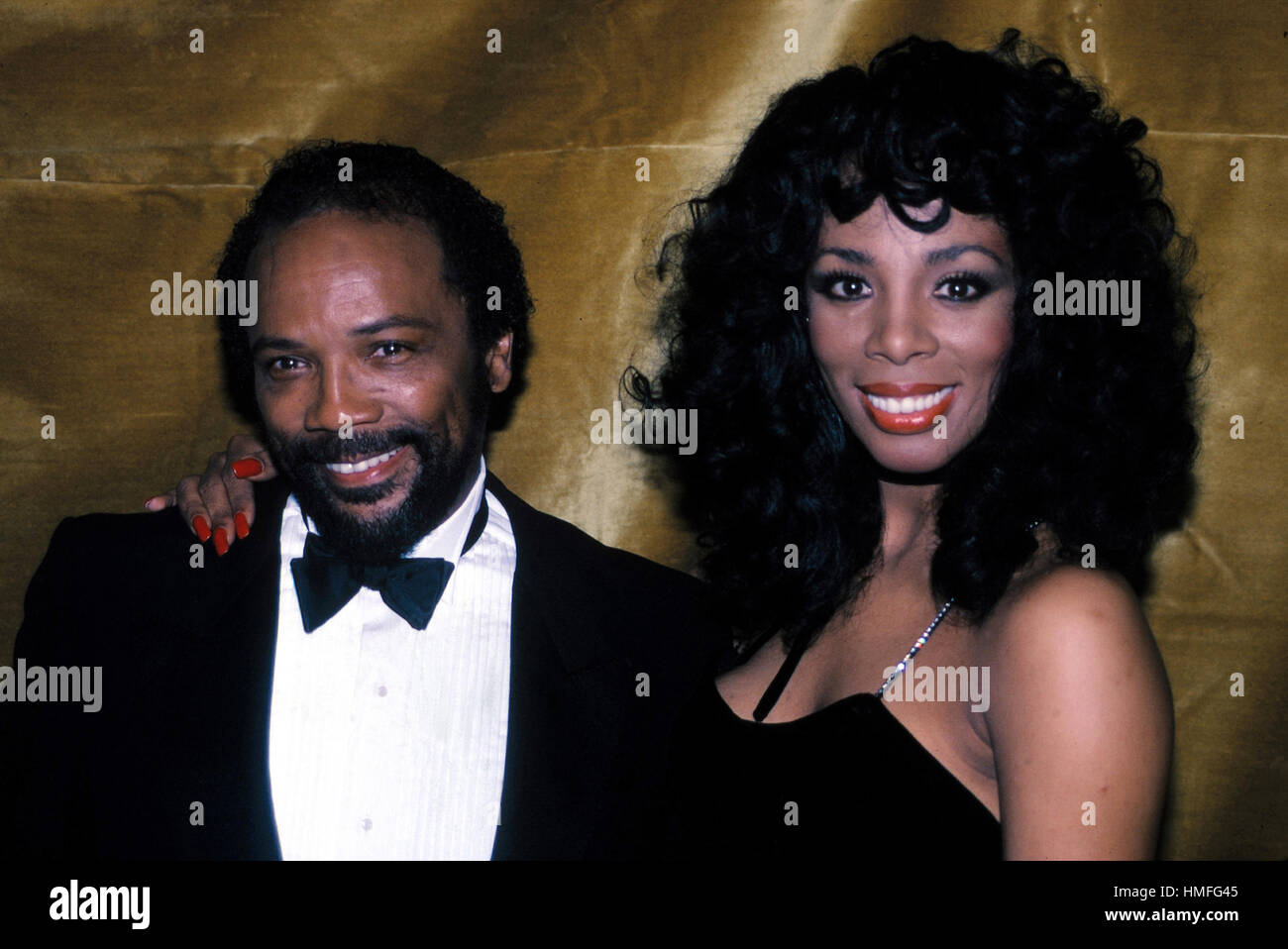 Quincy Jones & Donna Summer al Savoy Theatre di New York City. Gennaio 1983 Foto Stock