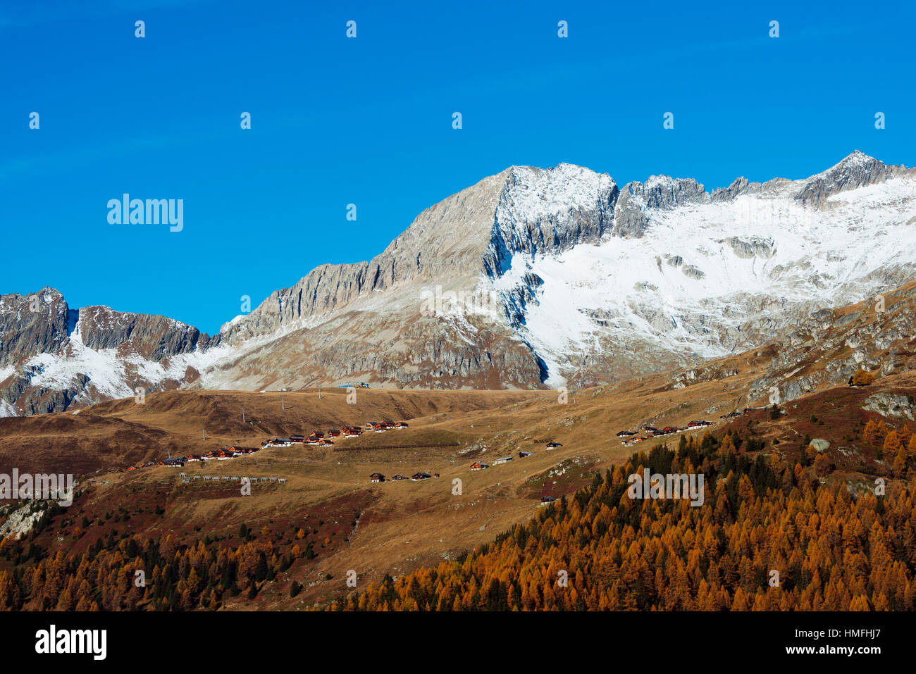 Borgo di Blatten, Jungfrau-Aletsch, Vallese, alpi svizzere, Svizzera Foto Stock
