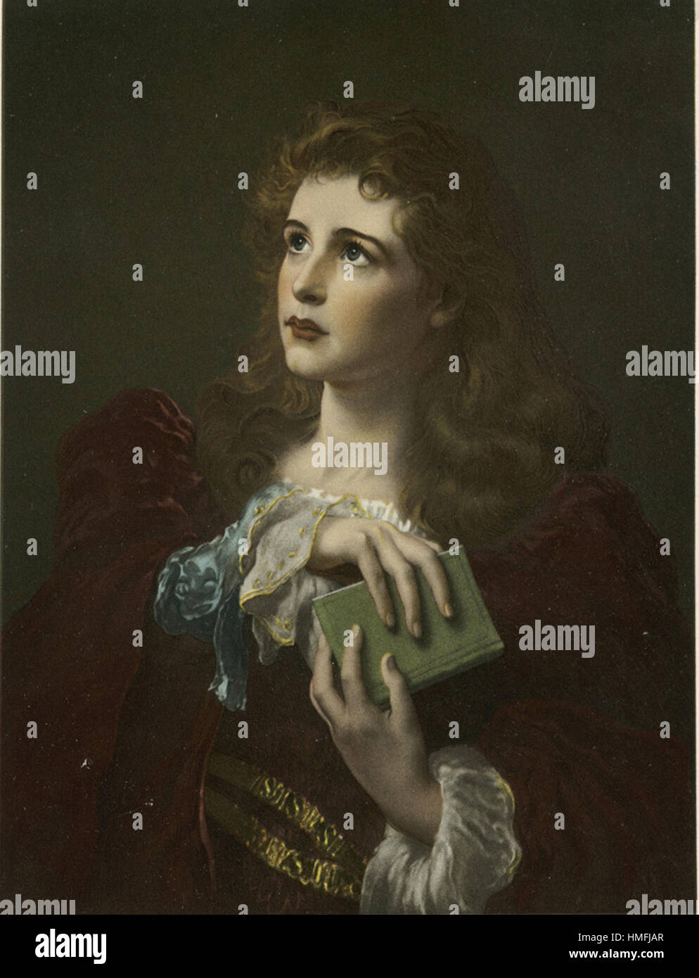 Louis Prang - Giovane donna in possesso di un Libro verde Foto Stock