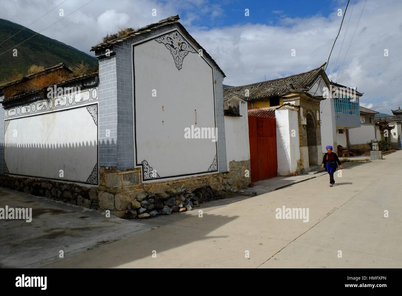 Caratteristica architetturale circa della Minoranza Bai, Dali, nella provincia dello Yunnan in Cina Foto Stock
