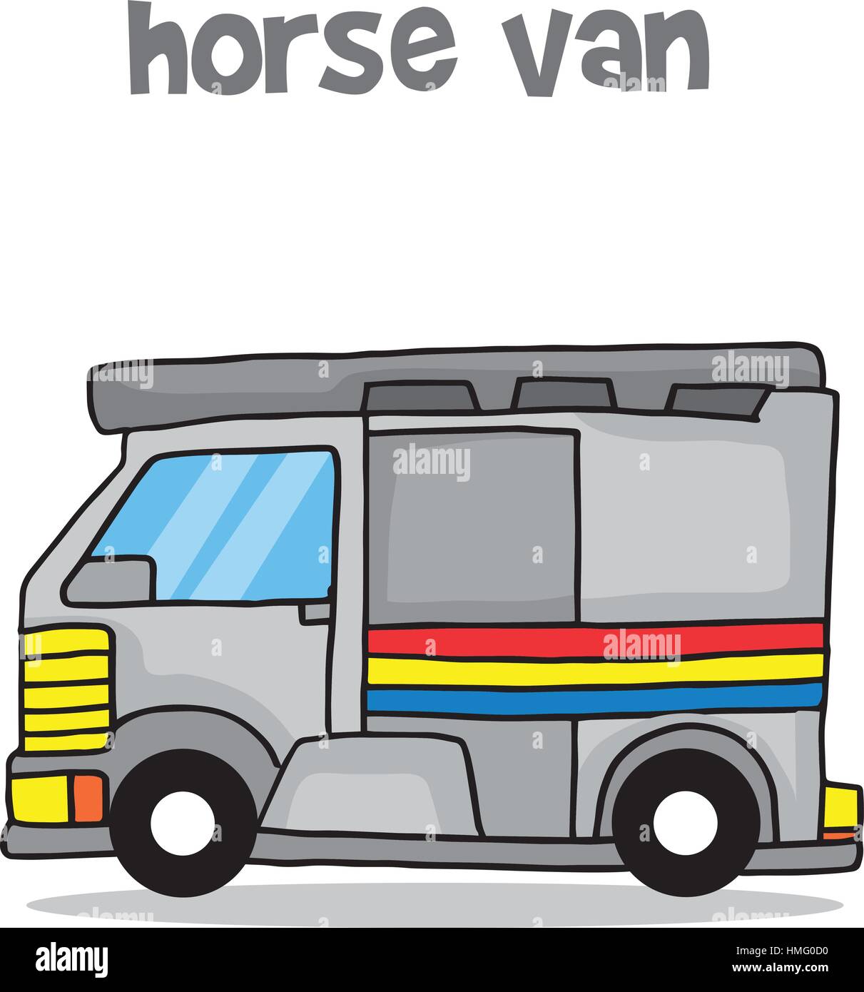 Horse van trasporto vettore cartoon arte Illustrazione Vettoriale