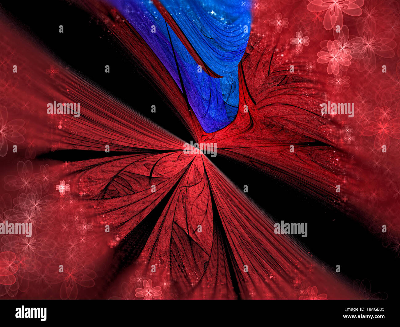 Prospettiva di Fractal flower - abstract generati digitalmente immagine Foto Stock