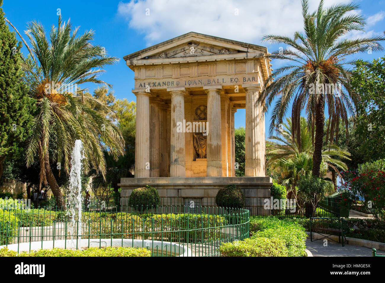 Tempio di abbassare Barraca Gardens, Valletta, Malta Foto Stock