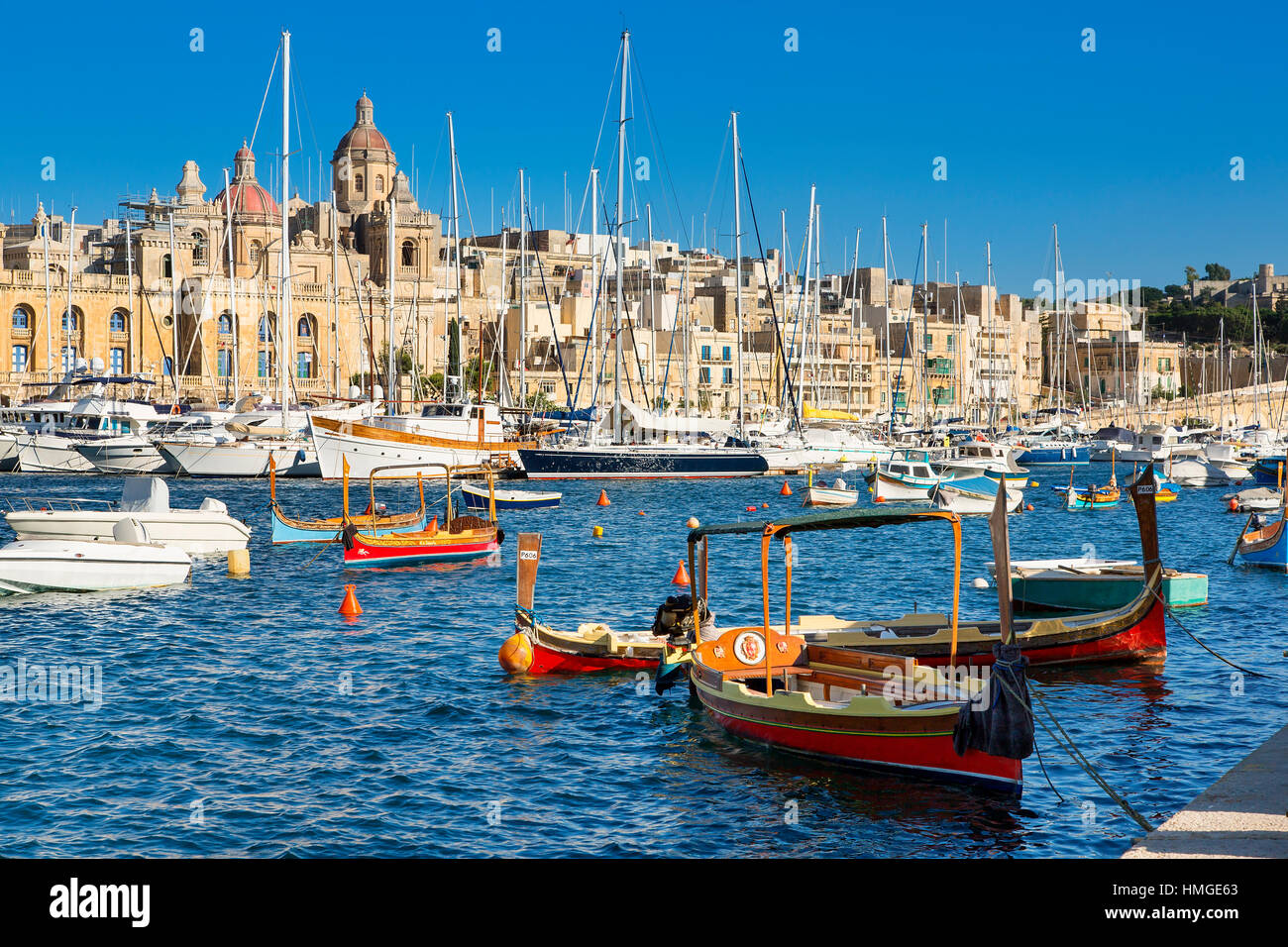 Malta, Msida Creek Foto Stock