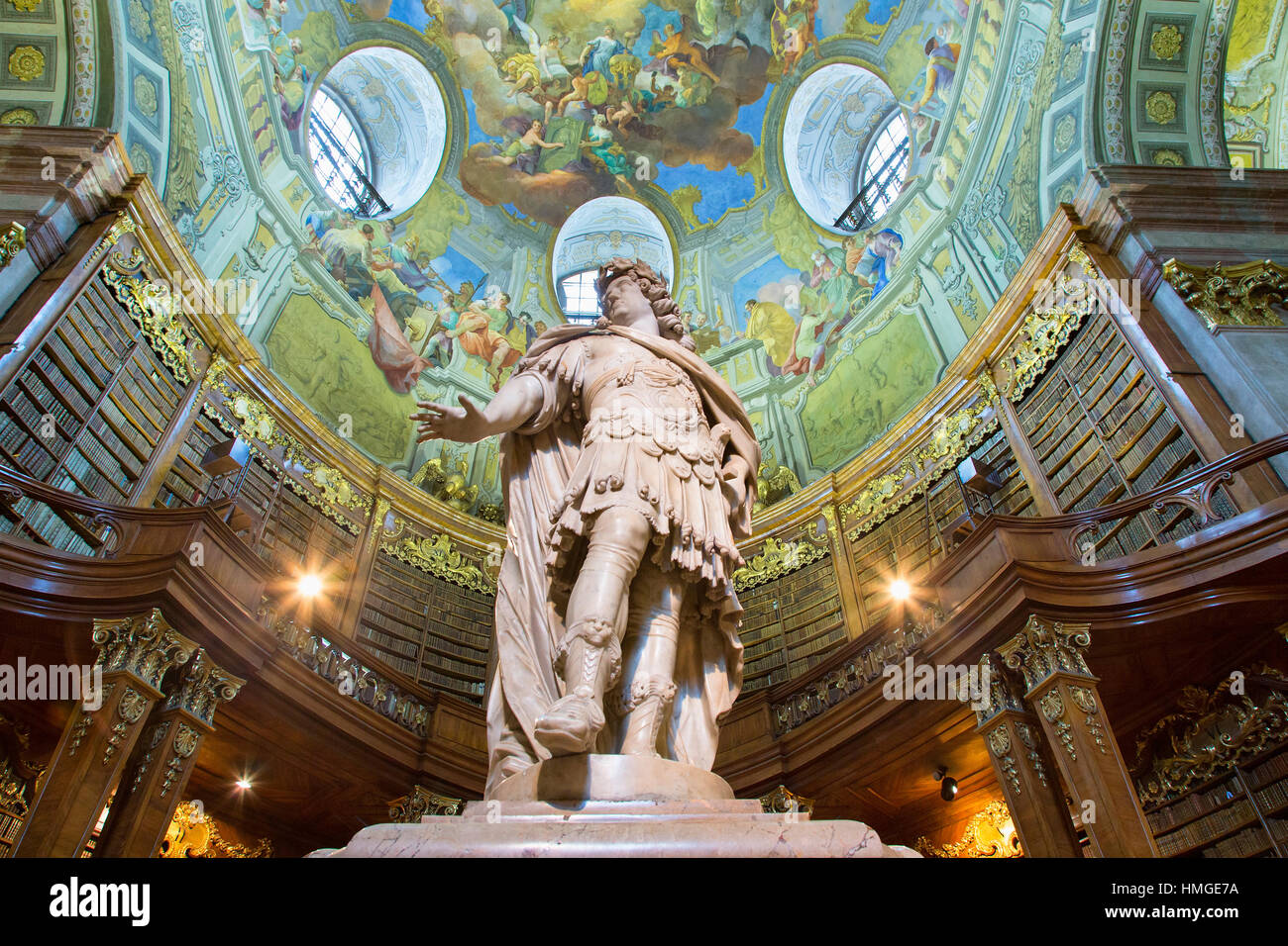 Vienna, il complesso di Hofburg, biblioteca nazionale Foto Stock