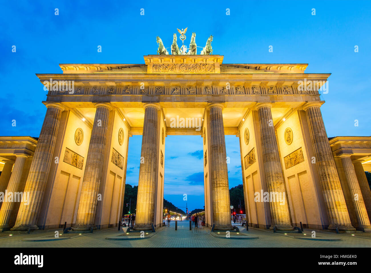 La Germania, la Porta di Brandeburgo al crepuscolo Foto Stock