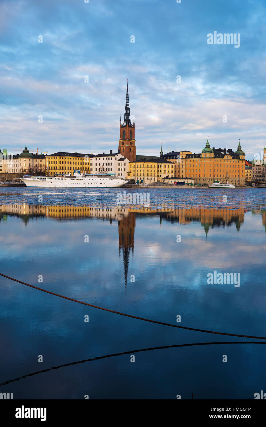 Vista di Riddarfjarden a Stoccolma. Foto Stock