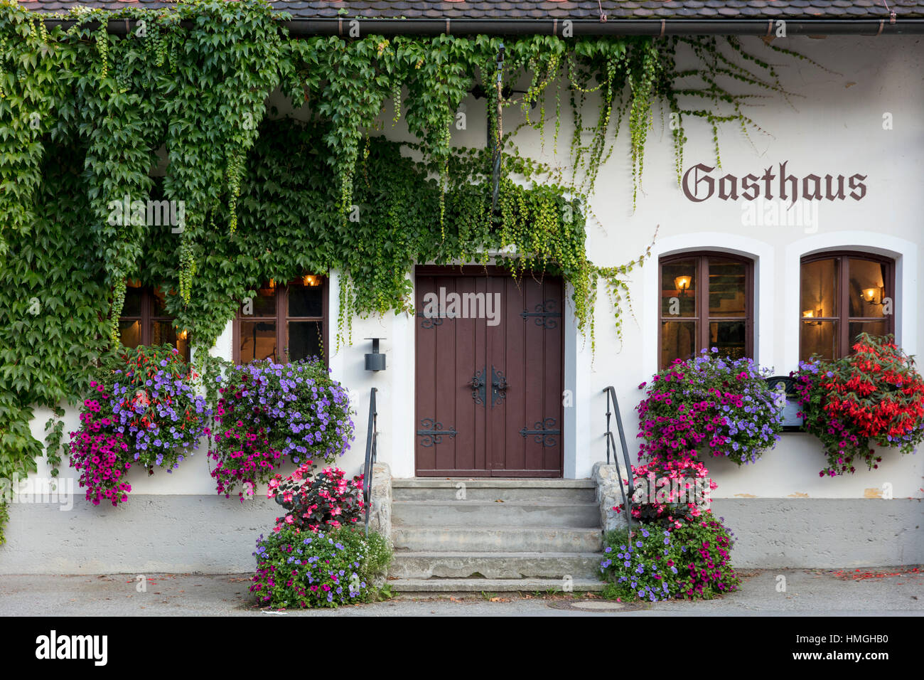 Ingresso anteriore per Gasthaus, Schwangau, Germania Foto Stock