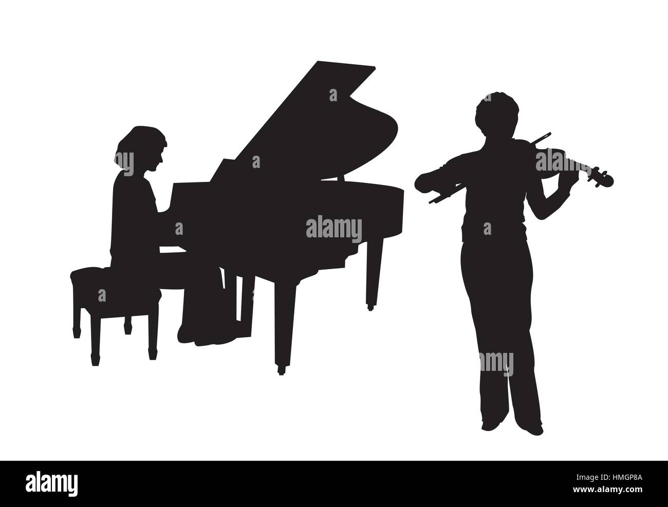 Concerto per pianoforte e violino Illustrazione Vettoriale