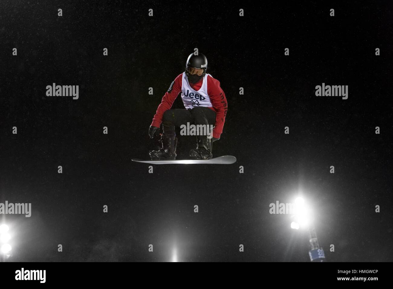 Aspen CO, Stati Uniti d'America. 26 gen, 2017. SHAUN WHITE compete durante la sua esecuzione finale negli uomini snowboard halfpipe al Winter X Games 2017 su Colorado di montagna del latticello. Credit: Marshall Foster/ZUMA filo/Alamy Live News Foto Stock