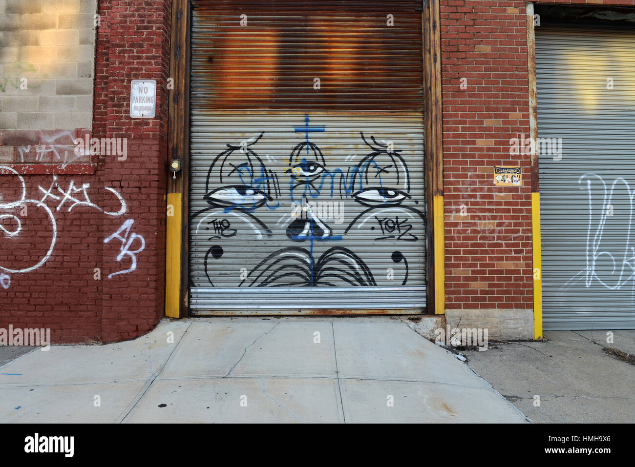 Graffiti, Scene di strada, Williamsburg, Brooklyn, New York City Foto Stock