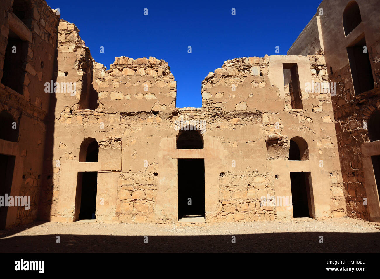 Qasr Kharana, Qasr al-Harrana, Qasr al-Kharanah, Kharaneh o Hraneh, uno dei più noti dei castelli del deserto si trova nella parte orientale della Giordania Foto Stock